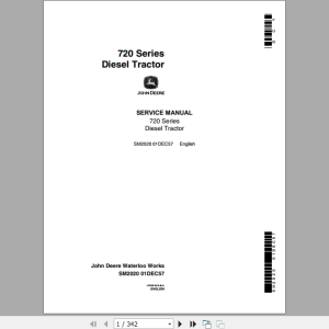 John Deere Tractors 720 730 Service Manual SM2020