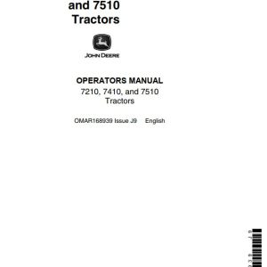 John Deere Tractors 7210 7410 7510 Operator's Manual