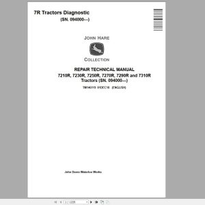 John Deere Tractors 7210R 7230R 7250R 7270R 7290R 7310R TM146119 Repair Technical Manual (SN.094000-)