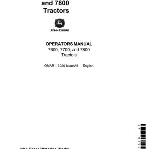 John Deere Tractors 7600 7700 7800 Operators Manual