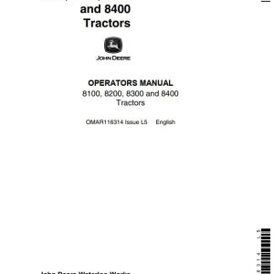 John Deere Tractors 8100 8200 8300 8400 Operators Manual