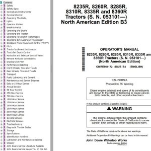 John Deere Tractors 8235R to 8360R Operator's Manual