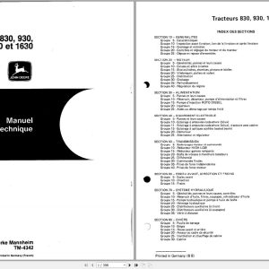 John Deere Tractors 830 930 1030 1130 1630 Technical Manual TM4342