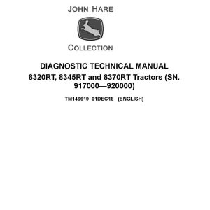 John Deere Tractors 8320RT 8345RT 8370RT Diagram Diagnostic Technical Manual TM146619