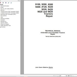 John Deere Tractors 9100 to 9620 Technical Manual TM1623