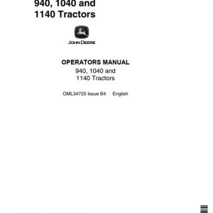 John Deere Tractors 940 1040 1140 Operators Manual