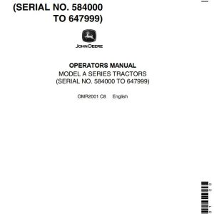 John Deere Tractors A Series Operators Manual