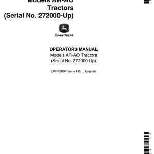 John Deere Tractors AR-AO Operators Manual