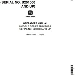 John Deere Tractors B Series Operators Manual