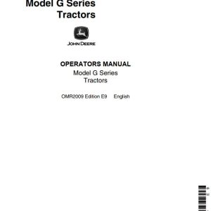 John Deere Tractors G Series Operators Manual
