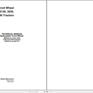 John Deere Tractors Hydrostatic Front Wheel Drive 2130 3030 3130 3140 Technical Manual TM4303