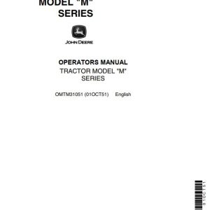 John Deere Tractors M Series Operators Manual