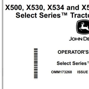 John Deere Tractors X500 X530 X534 X590 Operator's Manual