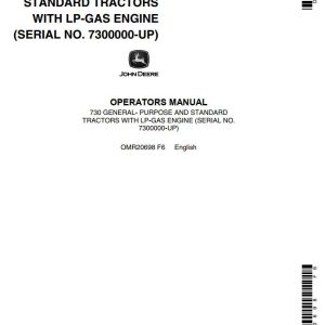John Deere Tractors with LP-Gas Engine 730 Operators Manual
