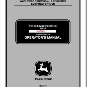John Deere Trim & Surrounds Mower 2653B SN 030001 Operator's Manual 2009