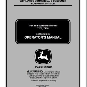 John Deere Trim & Surrounds Mower 7200 7400 SN 010001 Operator's Manual 2009