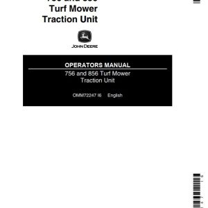 John Deere Turf Mower Traction Unit 756 856 Operators Manual