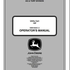 John Deere Utility Cart 10P Operator's Manual OMM166620 L2 2013