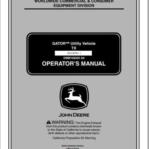 John Deere Utility Vehicle TX SN 030001 Operator's Manual OMM158203 A9 2008