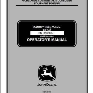 John Deere Utility Vehicle TX Turf SN 010001 Operator's Manual
