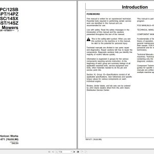 John Deere Walk-Behind Mowers 12PB -14SZ Technical Manual TM1471