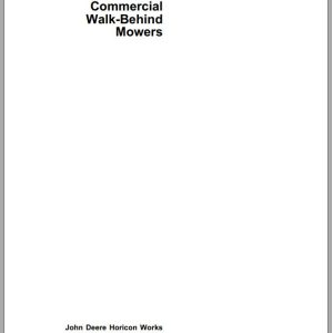 John Deere Walk-Behind Mowers 48 52 Inch Operator's Manual OMM79611 K8