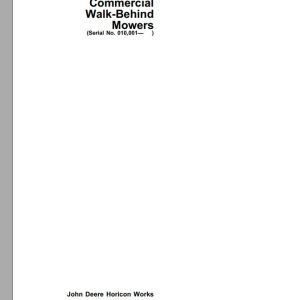 John Deere Walk-Behind Mowers 48 54 Inch Operator's Manual OMM111766 C2