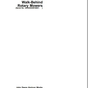 John Deere Walk-Behind Rotary Mower 12PB - 14SE 21 Inch Operator's Manual OMM79671 L9