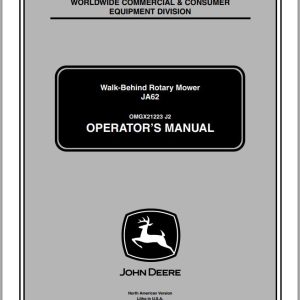 John Deere Walk-Behind Rotary Mower JA62 Operator's Manual OMGX21223 J2 2002