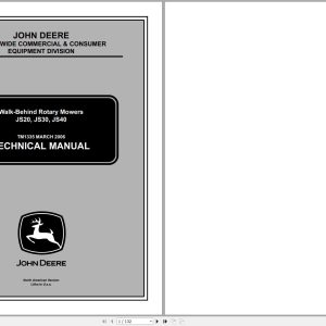 John Deere Walk-Behind Rotary Mowers JS20 JS30 JS40 Technical Manual TM1335
