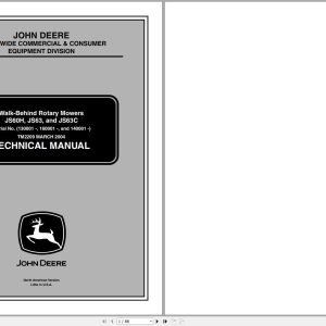 John Deere Walk-Behind Rotary Mowers JS60H JS63 JS63C Technical Manual TM2209