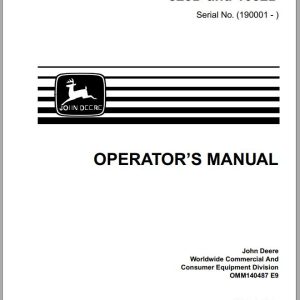 John Deere Walk-Behind Snowblowers 828D 1032D SN 190001 Operator's Manual OMM140487 E9