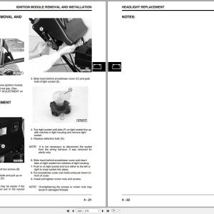 John Deere Walk-Behind Snowblowers 924DE 1128DE 1128DDE 1332DDE Technical Manual TM1867 07.2000
