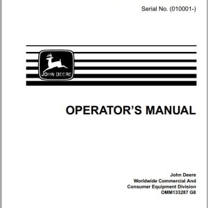 John Deere Ztrak Front Mowers Material Collection System MCS Operator's Manual OMM133287 G8