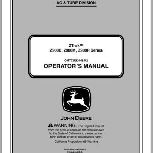 John Deere Ztrak Z900B Z900M Z900R SN 010001 Operator's Manual 2012