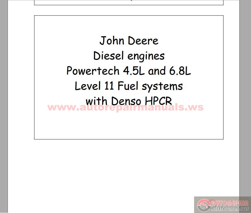 John Deere Powertech 4.5, 6.8 Diesel Engine Workshop Manual 2004