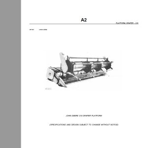John Deere 218 DRAPER PLATFORM parts catalog