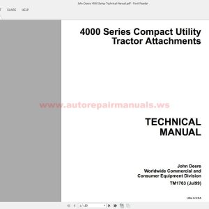 John Deere 4000 Series Technical Manual