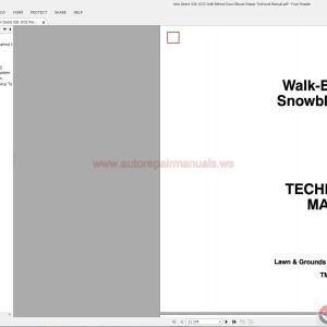 John Deere 526-1032 Walk-Behind Snow Blower Repair Technical Manual