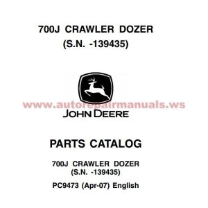 John Deere 700J Crawler Dozer Parts Catalog