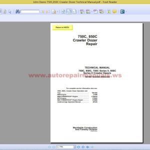 John Deere 750C,850C Crawler Dozer Technical Manual