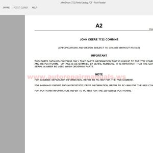 John Deere 7722 Parts Catalog