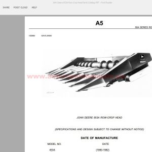 John Deere 853A Row-Crop Head Parts Catalog