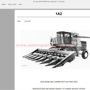 John Deere 8820 COMBINE Parts Catalog