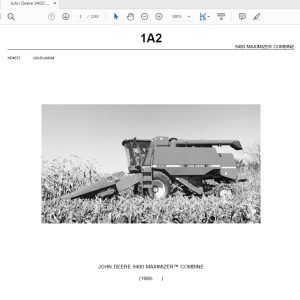 John Deere 9400 MAXIMIZER COMBINE Tractors Parts Catalog