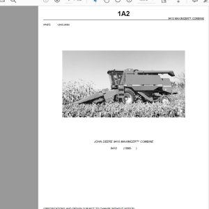 John Deere 9410 MAXIMIZER COMBINE Parts Catalog