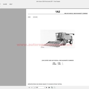 John Deere 9500 Parts book