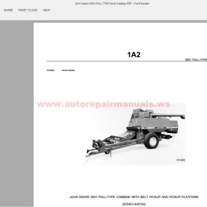 John Deere 9501 PULL-TYPE Parts Catalog