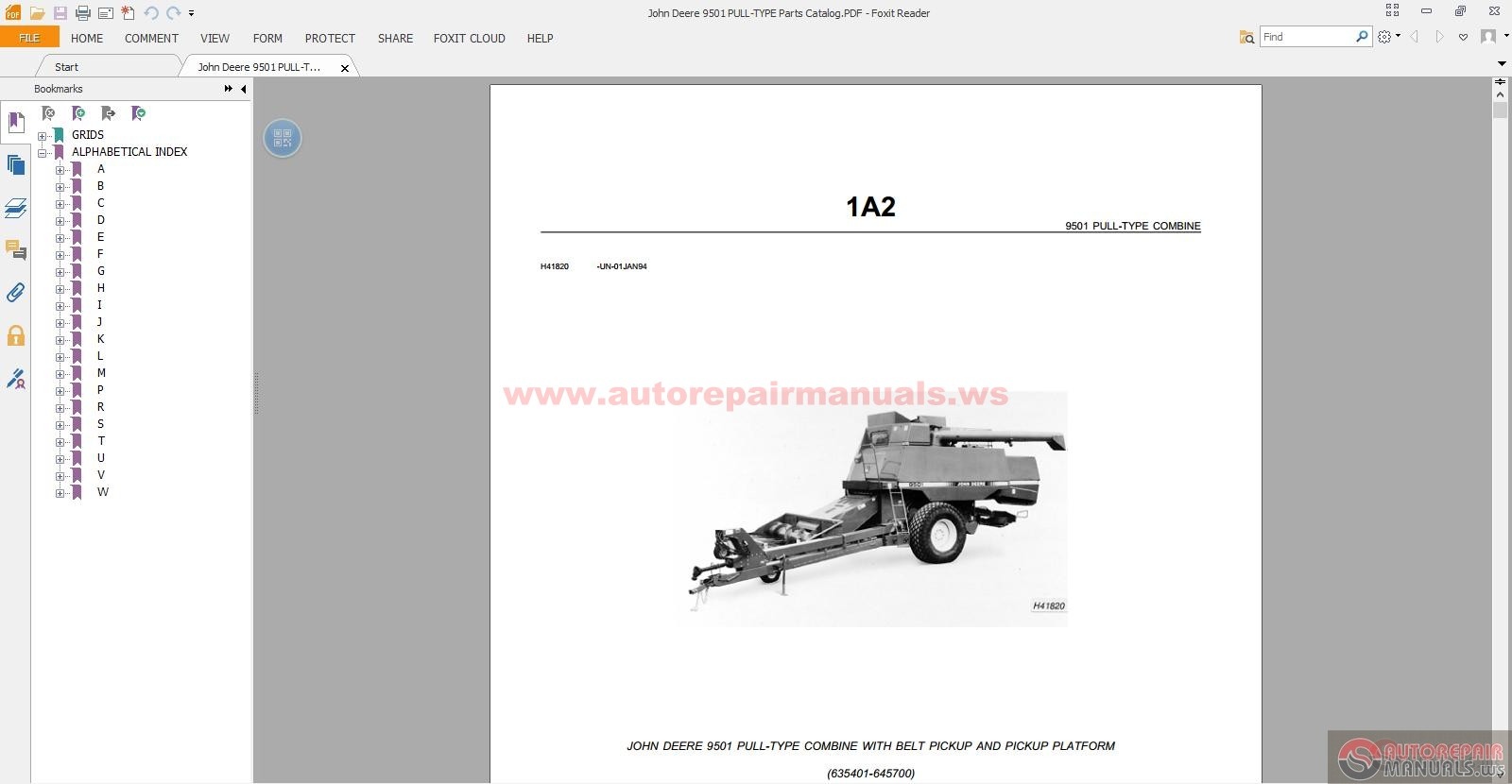 John Deere 9501 PULL-TYPE Parts Catalog