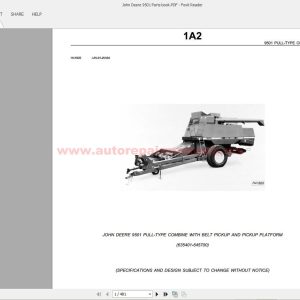 John Deere 9501 Parts book